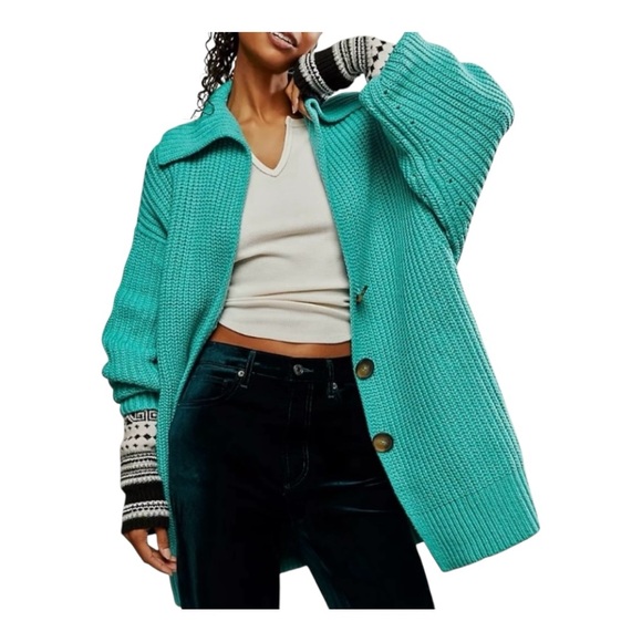 Free People Sweaters - Free People / Swim Too Deep Cardi / Boho Chunky Cardigan Sweater